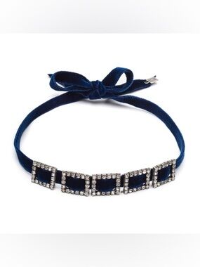 Dannijo Blue Velvet Crawford Choker